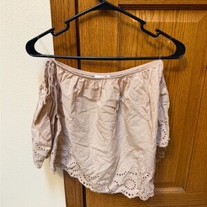 Active USA Beige Off-Shoulder Top